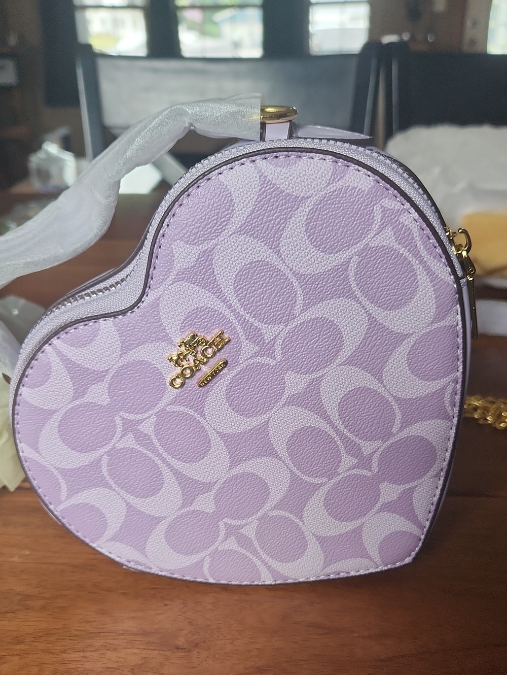 Fashion to Figure Heart Mini Bag in Lavender and White